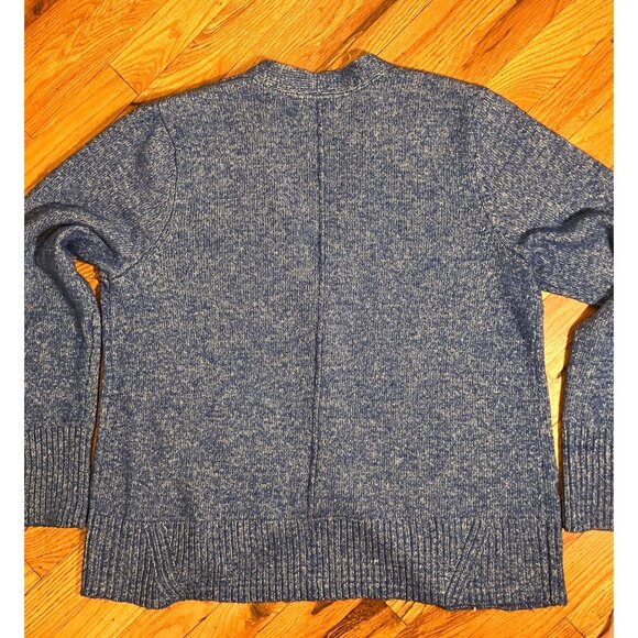 Super-soft J. Jill chunky blue Donegal tweed cardigan, L - Picture 3 of 5